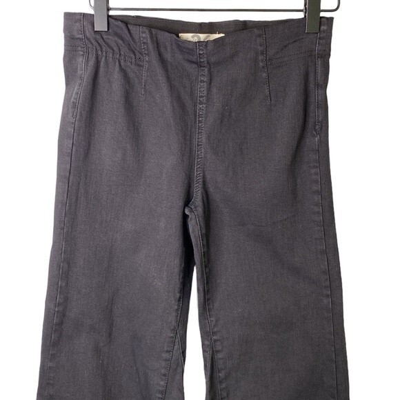 Free People Penny Pull-On Flare Jeans Washed Black We The Free Stretchy Boho - Picture 3 of 16